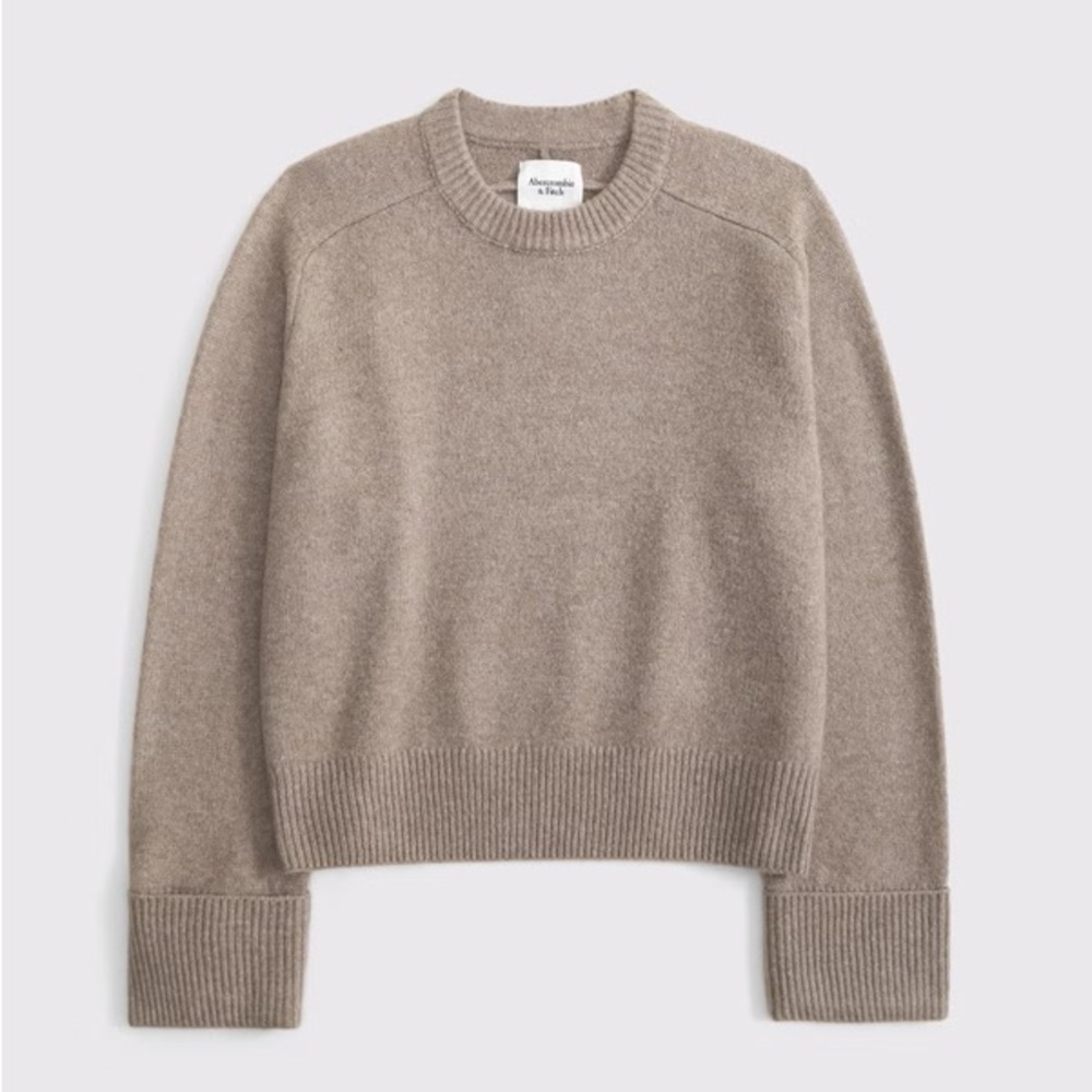 Abercrombie & Fitch Taupe Light Brown Madeline Crewneck Sweater